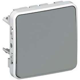 Poussoir inverseur étanche NO+NF Plexo composable IP55 10A - gris|Legrand-LEG069541