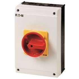 Inter. général, +coffret, 3p+N +1F+1O, 63A, poignée rouge-jaune, verrouillable|Eaton industries-EONP3-63-I4-SVB-N-HI11