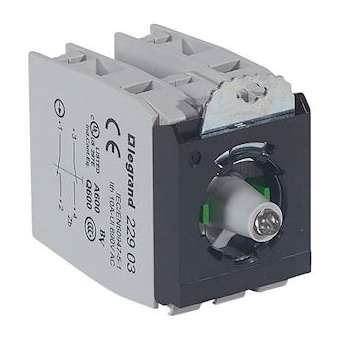Osmoz compo - sous-ensemble bloc - tête lum - à vis - 12/24V~/ - 2NO/NF vert|Legrand-LEG022982