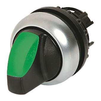 Commutateur rotatif lumineux, 2 positions, vert, à rappel|Eaton industries-EONM22-WLK-G
