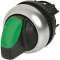 Commutateur rotatif lumineux, 2 positions, vert, à rappel|Eaton industries-EONM22-WLK-G