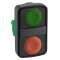 Harmony tête bt-pous double touche D22 vert + rouge non marqué IP66, IP69 K|Schneider Electric-SCHZB5AA7340