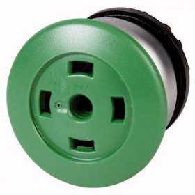 bouton-poussoir « coup de poing », à rappel, lumineuxVert, sans étiquette|Eaton industries-EONM22-DP-G-X-GVP