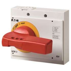 Poignée rotative pour mécanisme inverseur, rouge-jaune, verrouillable|Eaton industries-EONNZM4-XDVR