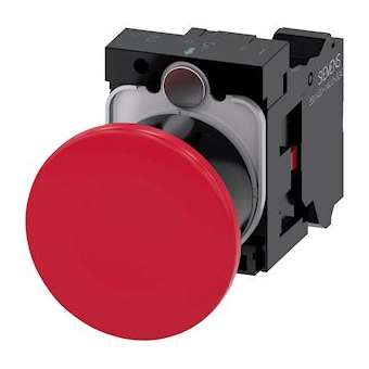 BOUTON-POUS. CP. DE POING, 40MM, ROUGE|Siemens Industries et Infrastructures-SIE3SU1100-1BA20-3CA0