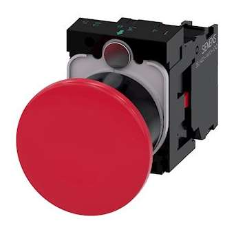 BOUTON-POUS. CP. DE POING, 40MM, ROUGE|Siemens Industries et Infrastructures-SIE3SU1100-1BA20-1CA0