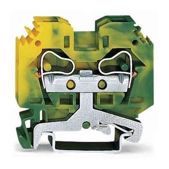 Borne de protection 2C / 10 mm² / CLML / Vert-Jaune|Wago contact-WAG284-107
