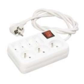 Bloc multiprises - 7 prises: 3x(2 P+T) et 4x(2P) + interrupteur - blanc - 1m|Erard-EAD8309