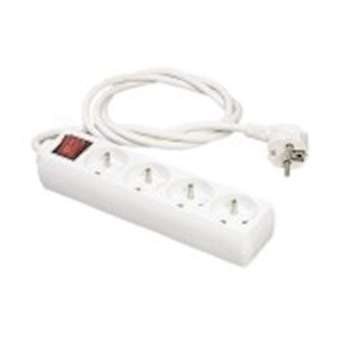 Bloc multiprises - 4 prises x (2 P+T) - 3x1mm² - 16A + interrupteur - blanc - 1m|Erard-EAD8305