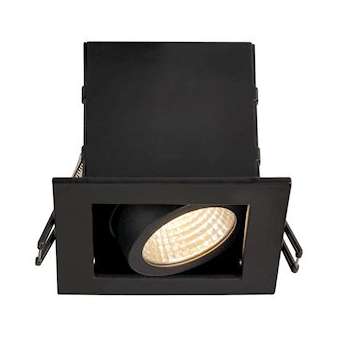 KADUX, encastré carré, LED, noir, 8,3W, 3000K, 38DEG, alim incluse|SLV-DC5115700
