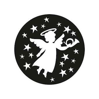 GOBO - motif ange - Ø25mm 1 couleur - blanc|Festilight-FEHGOBO-ANGE-1C-25