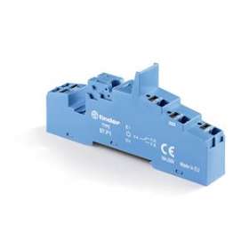 Support 10A 250V série 4661, bleu, étrier métallique, Push-in|Finder-FID97P1SMA