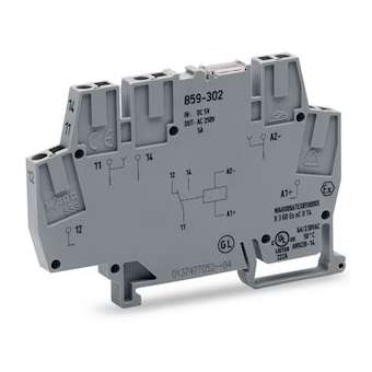 Borne avec relais miniature 1 RT, 24 Vdc|Wago contact-WAG859-304
