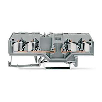 Borne de passage 4C / 4 mm² / CFMC / Gris|Wago contact-WAG281-656