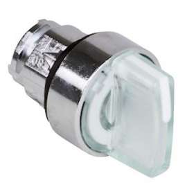 Harmony XB4 - tête bouton à manette lumineux - D22 - 3 pos fix - blanc|Schneider Electric-SCHZB4BK1313