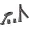 Set fin. 4 trous thermostatique, montage bord de baignoire, noir chromé brossé|Hansgrohe-HA312425340