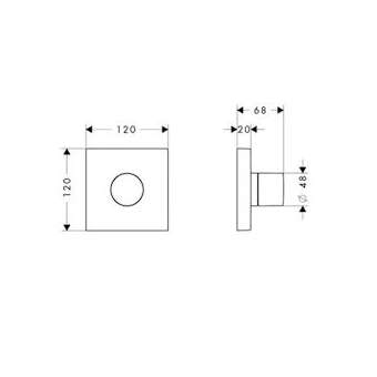 Set de finition pour robinet d'arrêt / inverseur Trio/Quattro laiton poli|Hansgrohe-HA310932930