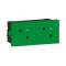 Double prise 2P+T Surface Mosaic Link raccordement latéral 4 modules - vert