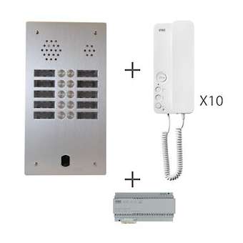 Kit Audio 2R 10Bp 2 Voice Programme|Urmet france-URMKA83-210