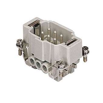 Insert mâle à vis 16A 500V 6P+T sans plaquettes gabarit 44.27|Ilme-IL1CNEM06TX