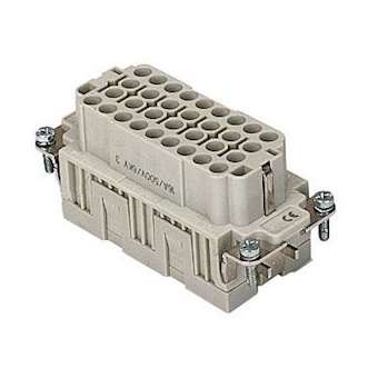 Insert mâle à sertir 32P+T 16A - 500V gabarit 77.27 - numéroté de 33 à 64|Ilme-IL1CQEM32N