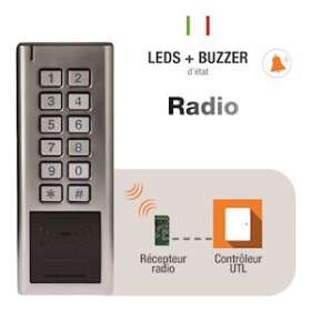 Clavier/Lecteur RFID AWK2 Métal IP65 125 KHz EM Wiegand 26 ou 34 bits / Radio|-IZYAWK201RFEM