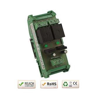 Relais rail DIN 12-30V AC/DC 2 relais / 2 LEDs Max. 250V AC / 10A - 30V DC / 10A|-IZYRMDX123002