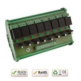 Relais rail DIN 12-30V AC/DC 8 relais / 8 LEDs Max. 250V AC / 10A - 30V DC / 10A|-IZYRMDX123008