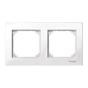 Merten M-Plan - plaque de finition - 2 postes - blanc polaire brillant|Schneider Electric-SCHMTN515219