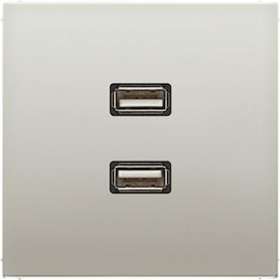 Connecteur Multimédia 2 x USB 2.0 / LS 990 Métal Inox|Jung france-IUNMAES1153