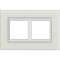Plaque rectangulaire Axolute Verre 2+2mod horiz - rénovation entraxe 57mm -Whice