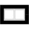 Plaque Axolute Verre 2+2 modules horiz pour rénovation entraxe 57mm -Nuit noire