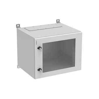 Coffret 19' IPBOX 9 U prof 500 mm porte vitrée|Gigamedia-GGMCOF9U500IP55V