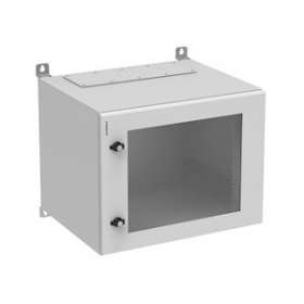 Coffret 19' IPBOX 9 U prof 500 mm porte vitrée|Gigamedia-GGMCOF9U500IP55V