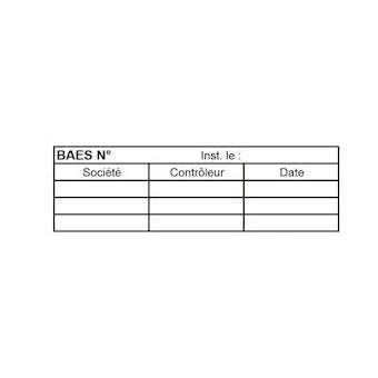Etiquettes de vérification pour BAES NFC71-830 (lot de 100)|Cordia-KDASEVI2570