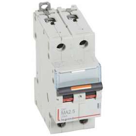 Disjoncteur magnétique seul DX³ MA - vis/vis - 2P - 230/400V~ - 2,5 A - 25kA|Legrand-LEG409867