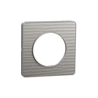 Odace Touch, plaque Aluminium brossé croco avec liseré Alu 1 poste|Schneider Electric-SCHS530802J1