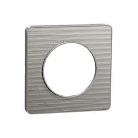 Odace Touch, plaque Aluminium brossé croco avec liseré Alu 1 poste|Schneider Electric-SCHS530802J1