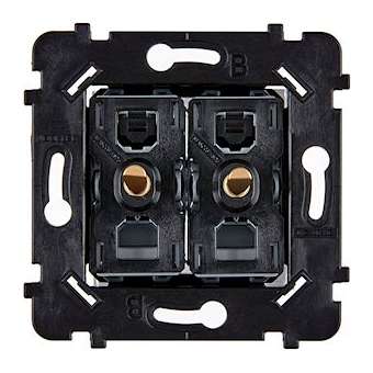 Mécanisme 2 VV ET/OU POUSSOIR DORE SUPPORT NOIR POUR COLLECTION HITERA|Modelec-MD8087-020BHIN