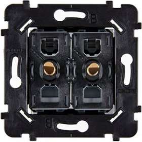 Mécanisme 2 VV ET/OU POUSSOIR DORE SUPPORT NOIR POUR COLLECTION HITERA|Modelec-MD8087-020BHIN