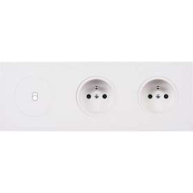 Façade DESIR BLANC SOFT TOUCH TRIPLE HORIZONTALE B1 PC PC|Modelec-MD8311-810
