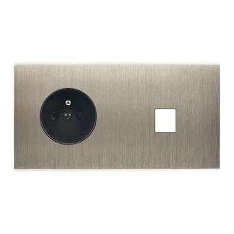 Façade CONFIDENCE LAITON ACIER DOUBLE HORIZONTALE PC M1|Modelec-MD8263-412M