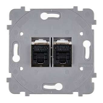 Mécanisme DOUBLE RJ45 CAT6A BLINDE NOIR POUR COLLECTION CONFIDENCE|Modelec-MD8087-421G