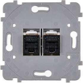 Mécanisme DOUBLE RJ45 CAT6A BLINDE NOIR POUR COLLECTION CONFIDENCE|Modelec-MD8087-421G