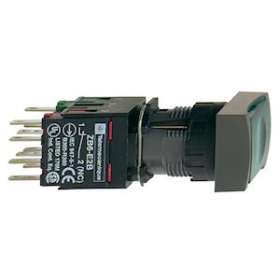 Harmony XB6 - bouton-pous. lum. complet - tête rect. - vert - D16 - 24V - 1O+1F|Schneider Electric-SCHXB6DF3B5B