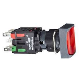 Harmony XB6 - bouton-pous. lum. complet - tête rect. - rouge - D16 - 24V - 1O|Schneider Electric-SCHXB6DF4B2B