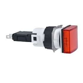 Harmony XB6 - voyant carré - D16mm - IP65 - DEL intégrée - 24V - cosses - rouge|Schneider Electric-SCHXB6CV4BB