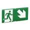 Etiquette signalisation évacuation repositionnable, recyclable - flèche à 45DEG