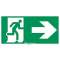 Pictogramme autocollant évacuation avec flèche vers la droite