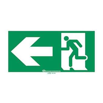 Pictogramme autocollant évacuation avec flèche vers la gauche|Ura-URA956662
